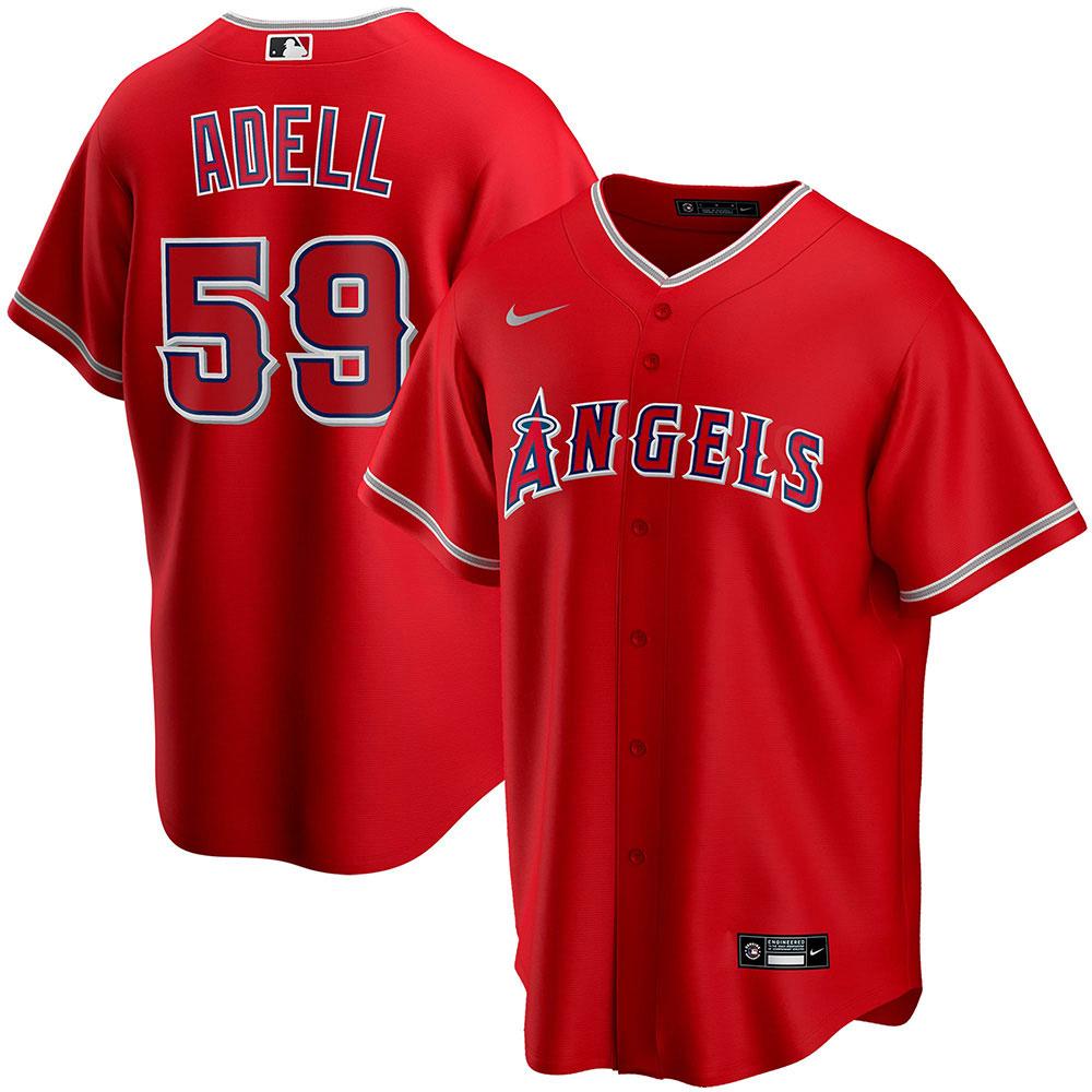 Mens Los Angeles Angels  Jo Adell Cool Base Replica Jersey Red
